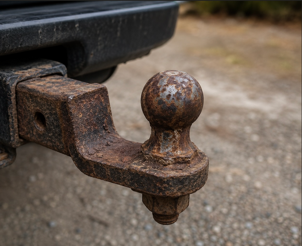 worn out, rusty hitch