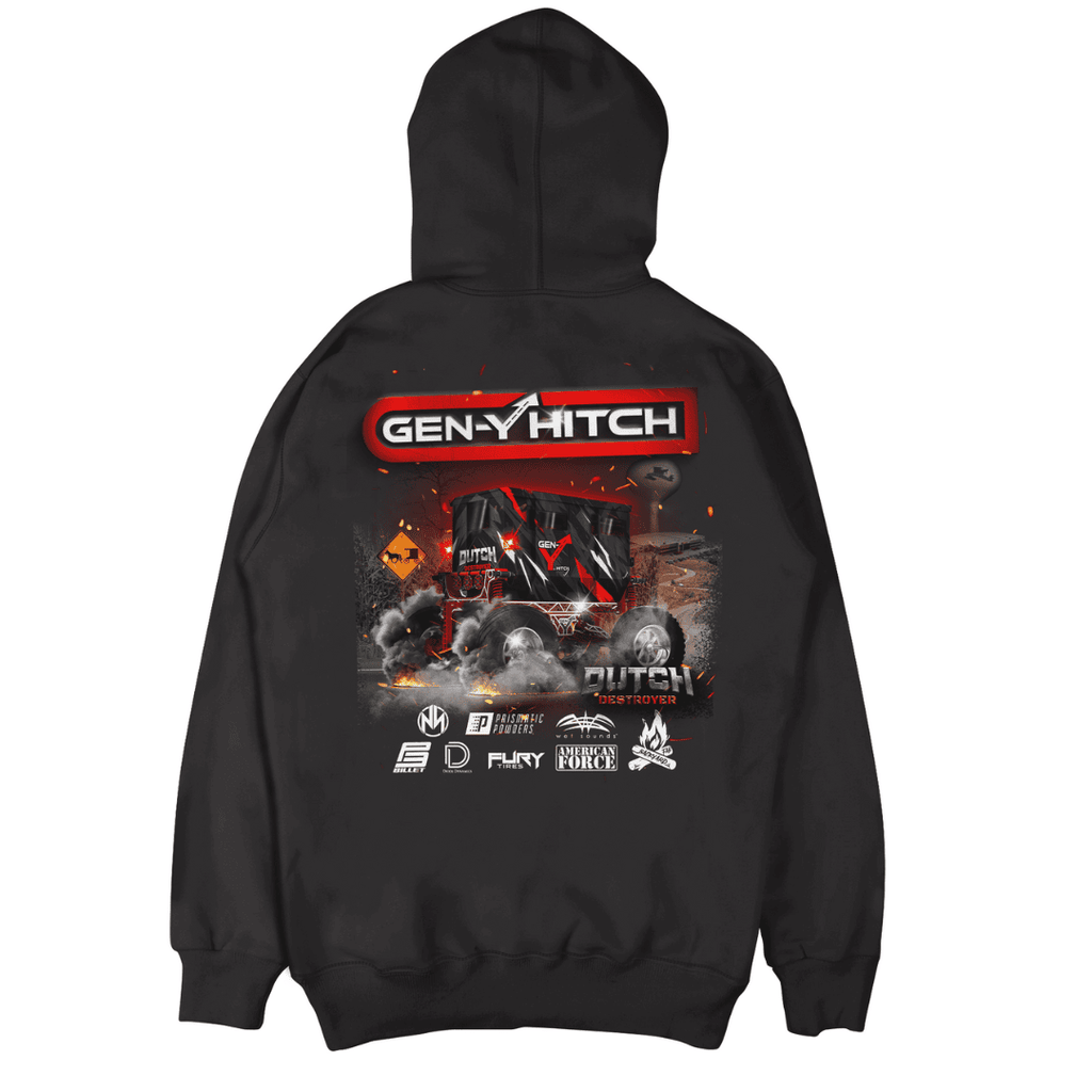 Dutch Destroyer GEN-Y Hitch merch, hoodie back view