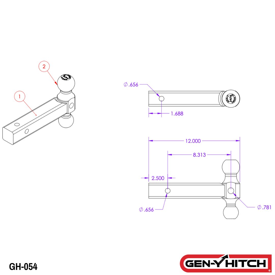 Extended Dual-Ball Mount