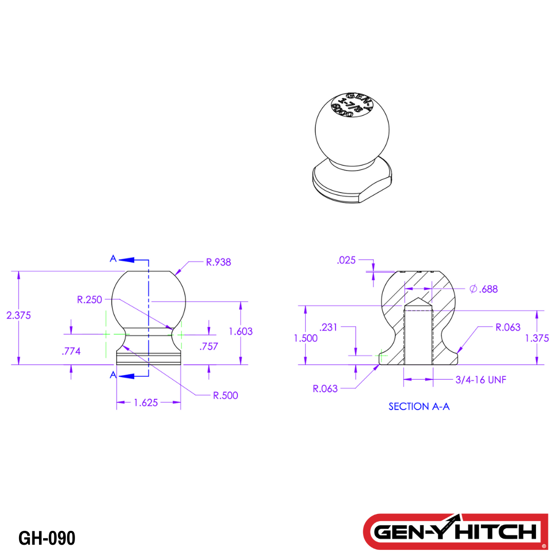Bolt-On 7/8" Hitch Ball