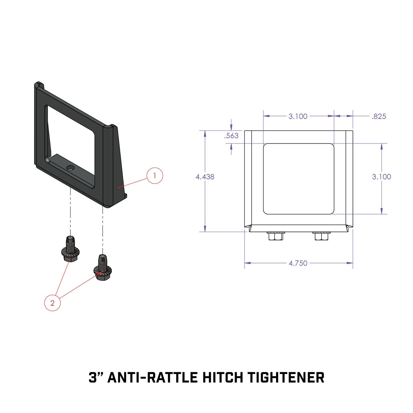 Anti-Rattle Hitch Tightener