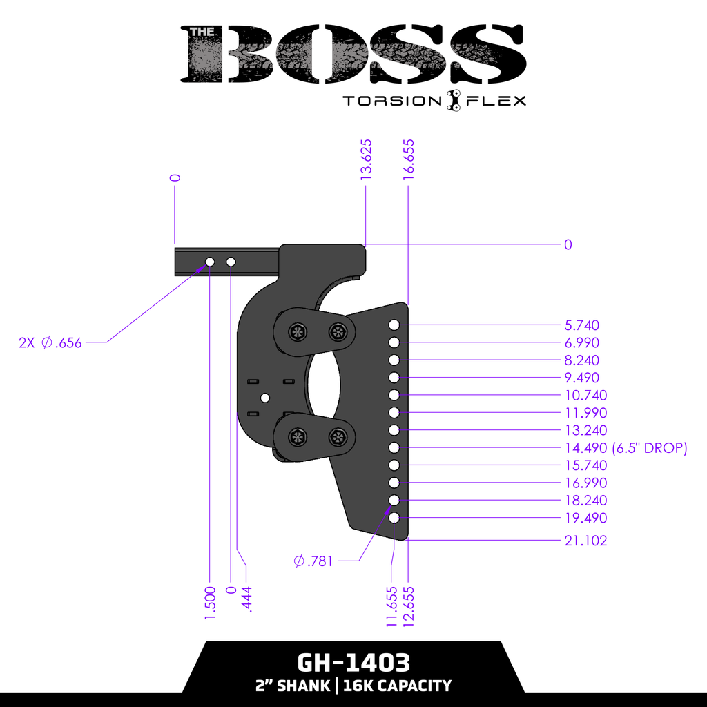 The BOSS (Torsion-Flex) Weight Distribution (2"- 3") Shank
