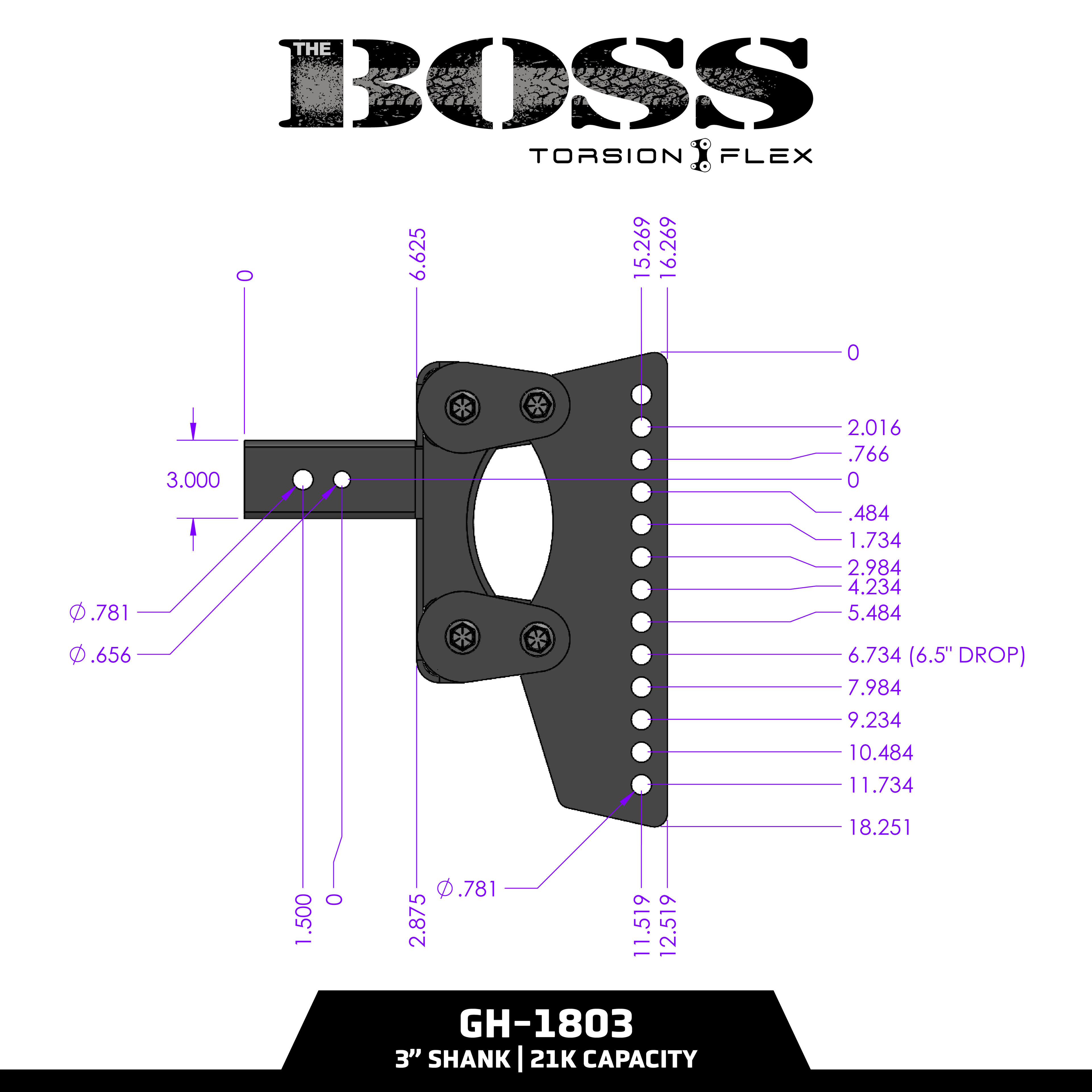 The BOSS (Torsion-Flex) Weight Distribution (2"- 3") Shank