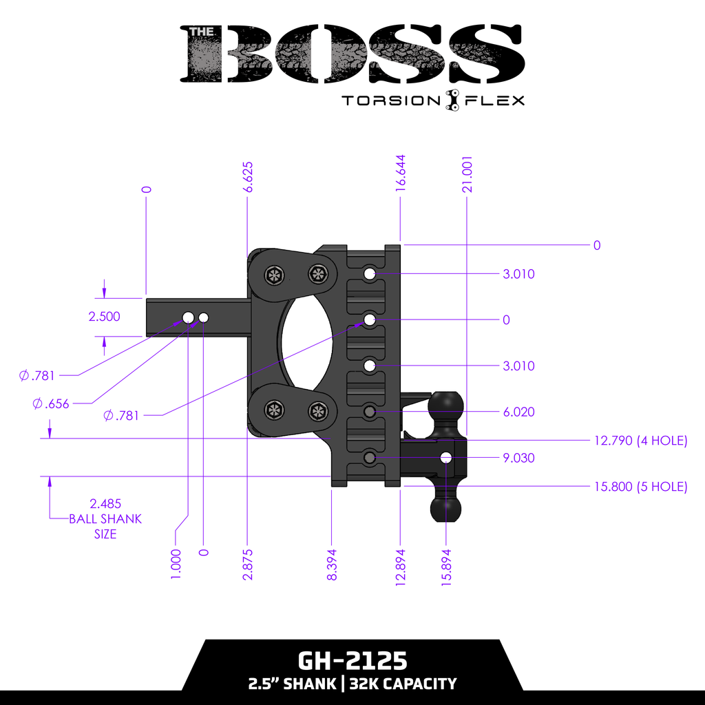 The BOSS 32K (Torsion-Flex) Drop Hitch (2 ½” & 3" Shank)