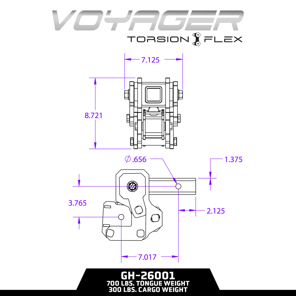 The VOYAGER Cargo Carrier Hitch with TORSION-FLEX Technology