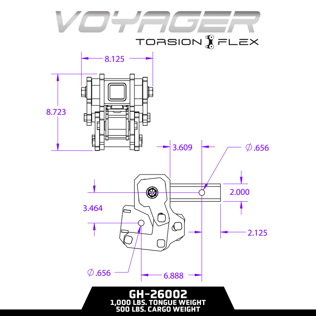 The VOYAGER Cargo Carrier Hitch with TORSION-FLEX Technology