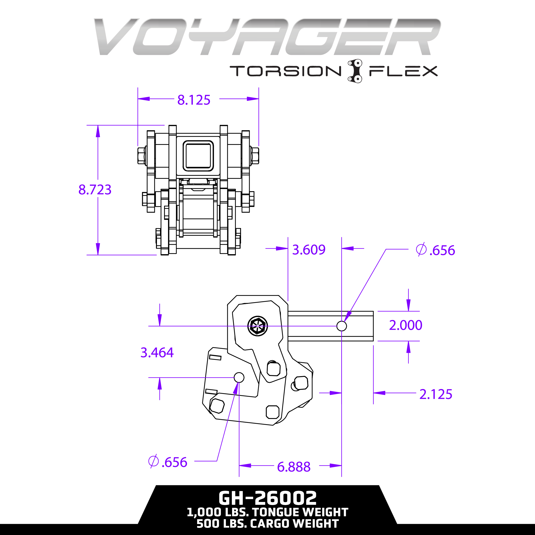 The VOYAGER Cargo Carrier Hitch with TORSION-FLEX Technology