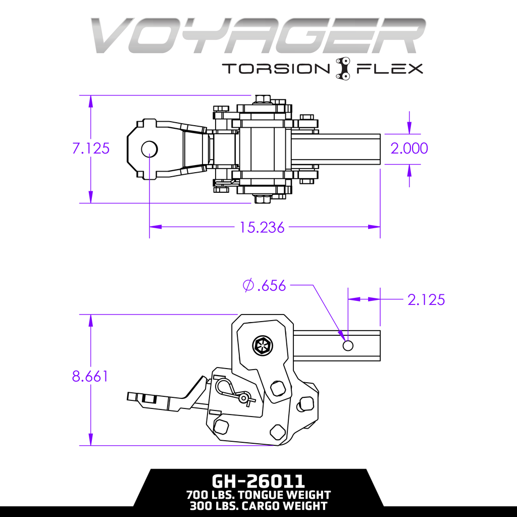 The VOYAGER Cargo Carrier Hitch with TORSION-FLEX Technology