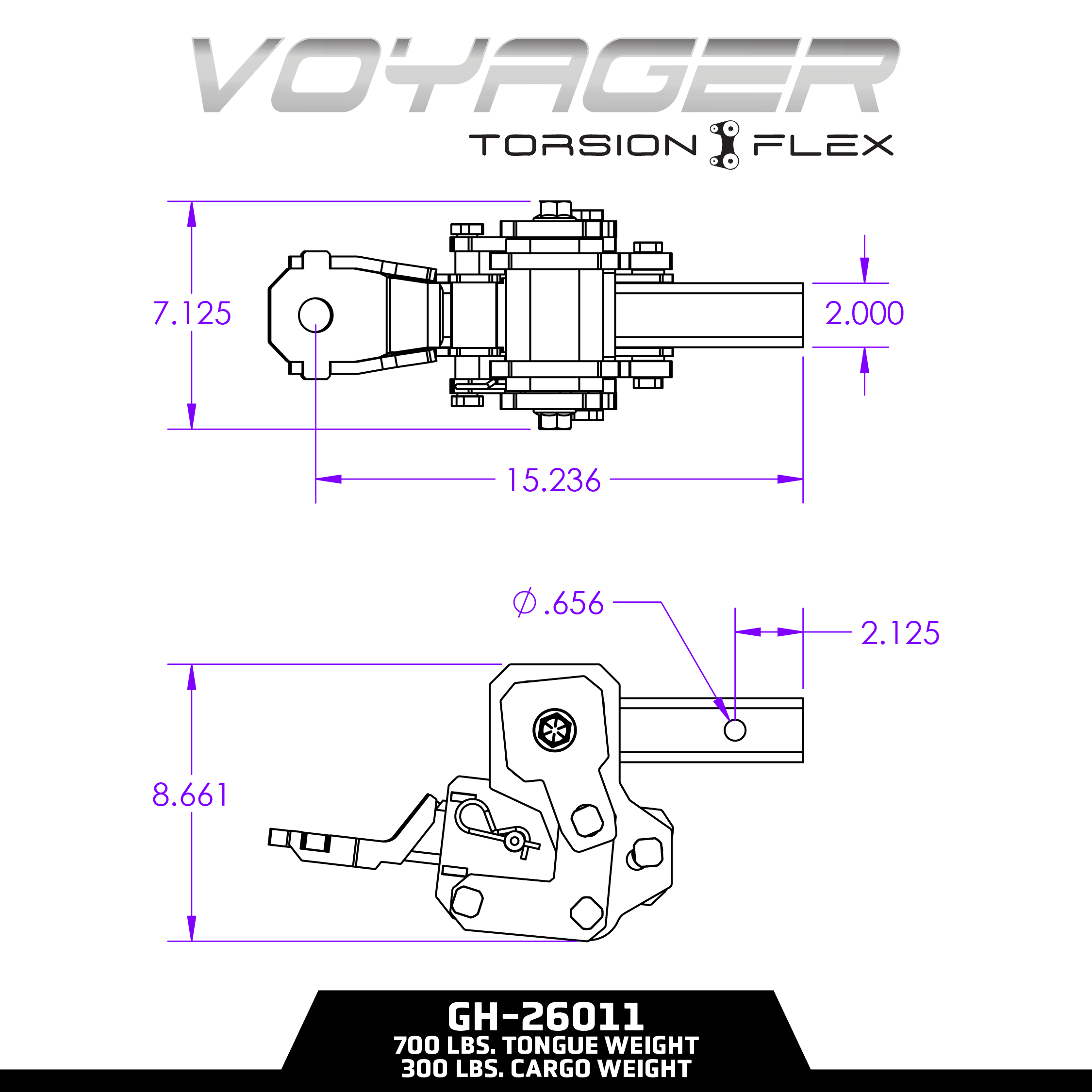 The VOYAGER Cargo Carrier Hitch with TORSION-FLEX Technology