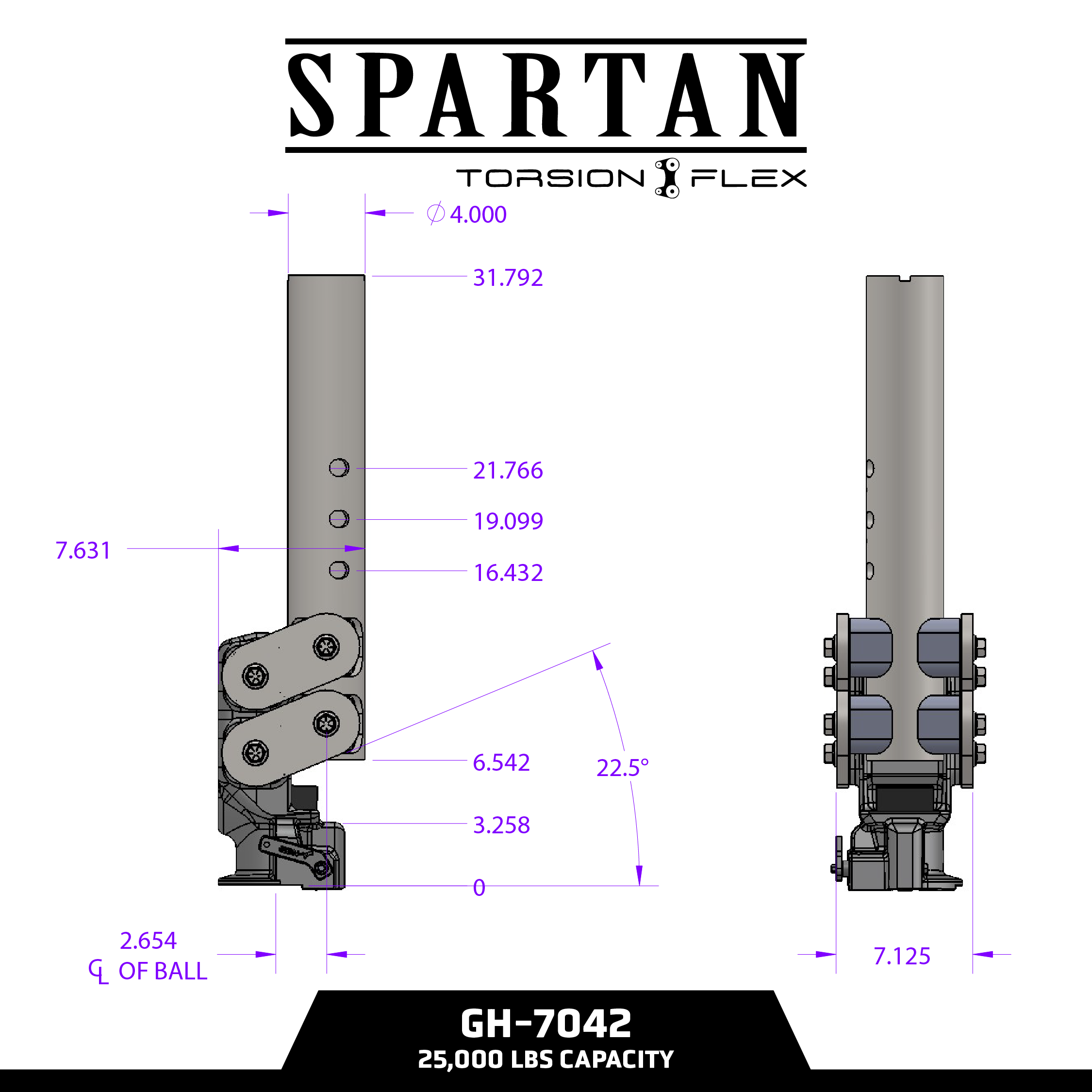 Spartan (Torsion-Flex) Gooseneck with SnapLatch Coupler