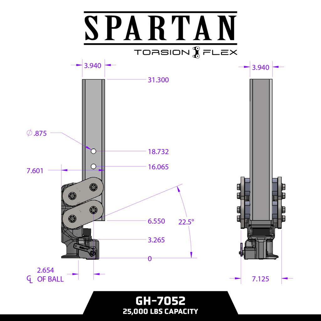 Spartan (Torsion-Flex) Gooseneck with SnapLatch Coupler