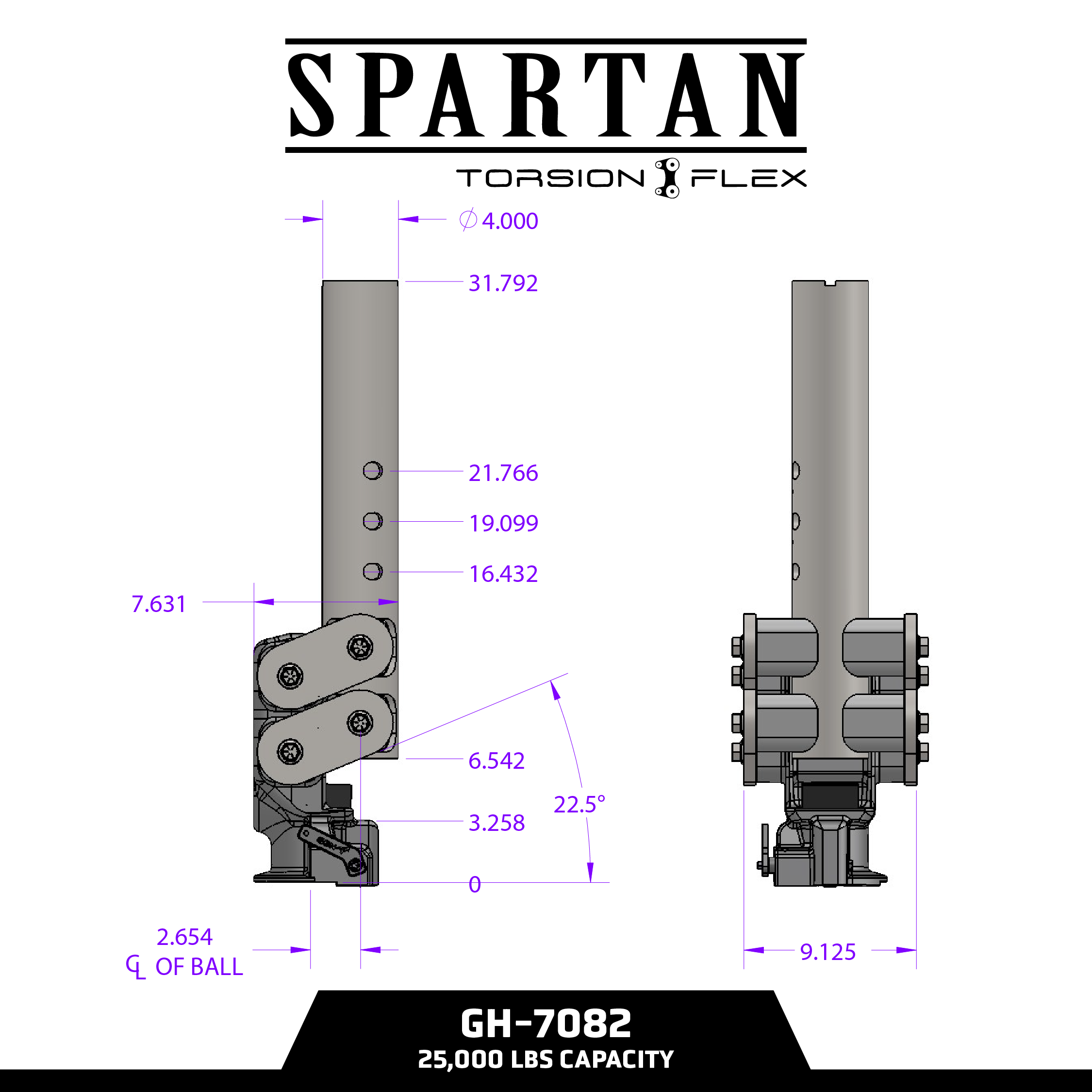 Spartan (Torsion-Flex) Gooseneck with SnapLatch Coupler