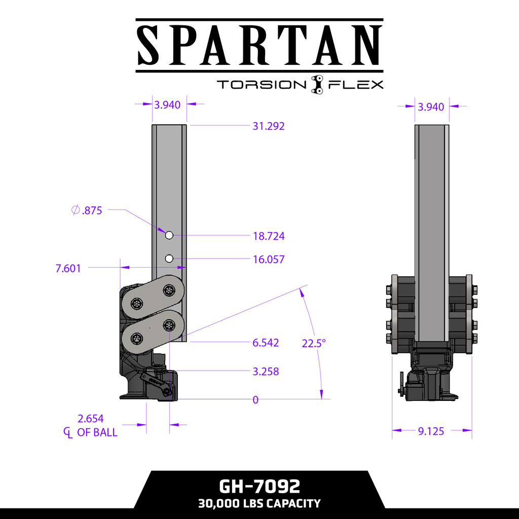 Spartan (Torsion-Flex) Gooseneck with SnapLatch Coupler