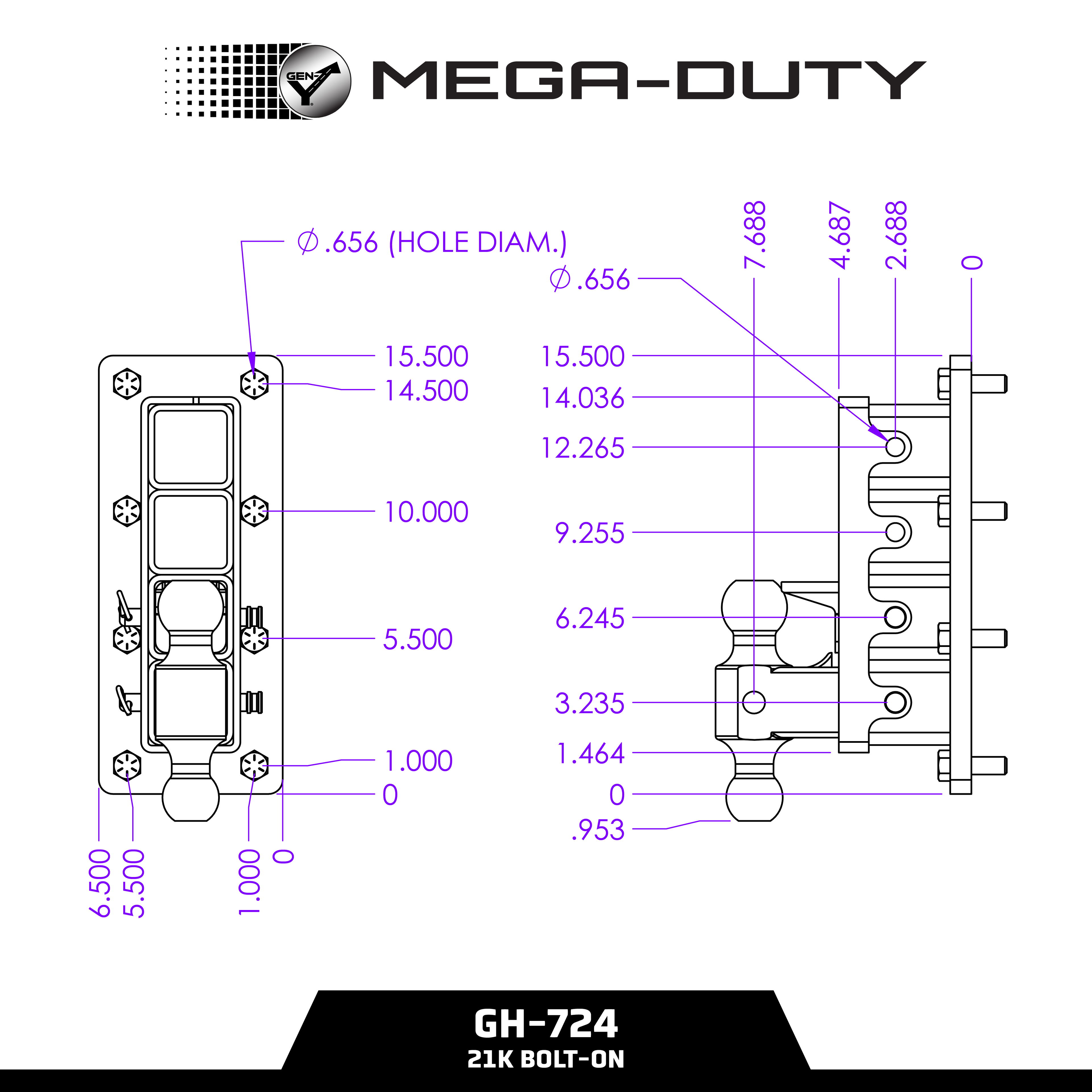 The MEGA-DUTY Bolt-On Adjustable Hitch