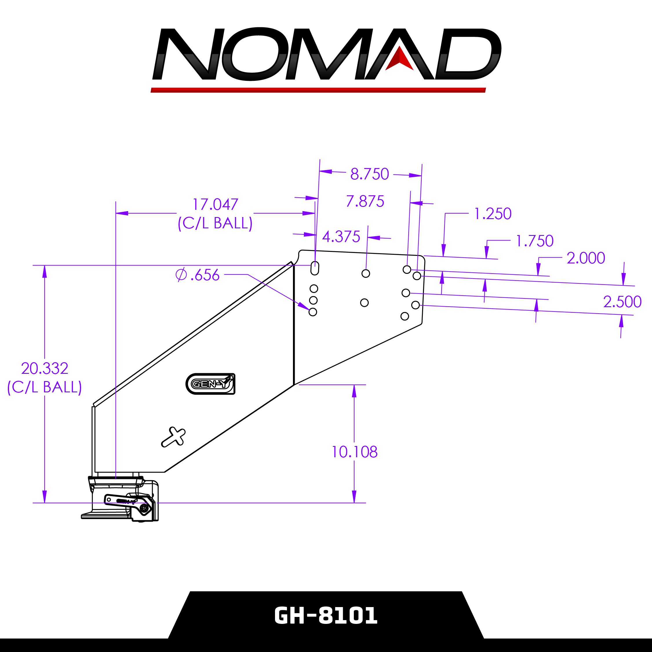 The NOMAD Fifth Wheel-to-Gooseneck Static Pin Box with SnapLatch Coupler