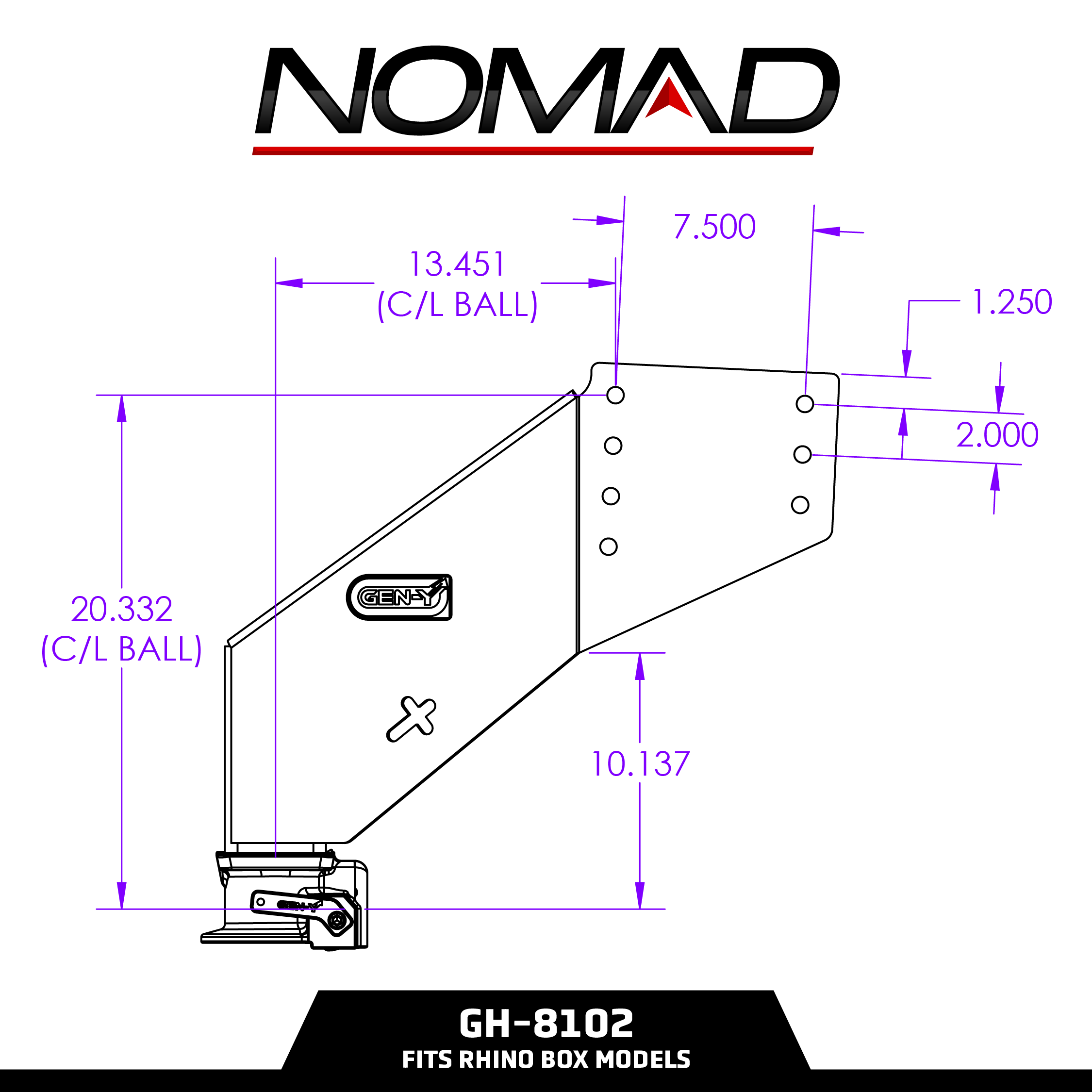 The NOMAD Fifth Wheel-to-Gooseneck Static Pin Box with SnapLatch Coupler