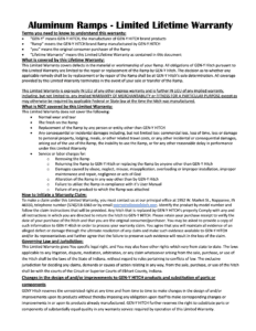 Aluminum Ramp Warranty