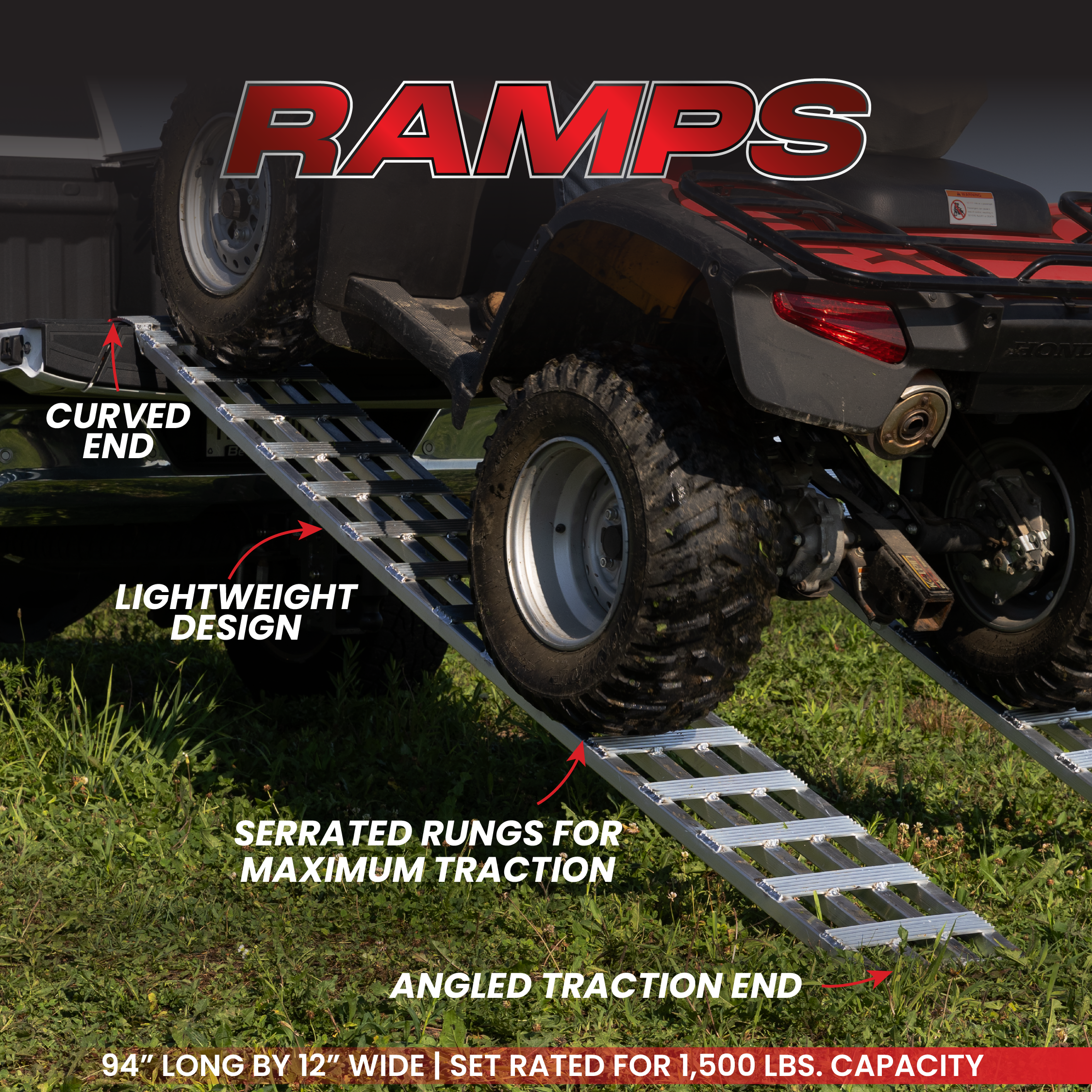 Lightweight Aluminum ATV Ramps