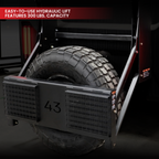 Diagram showing the GEN-Y VENTURE tire carrier's shock-absorbing design
