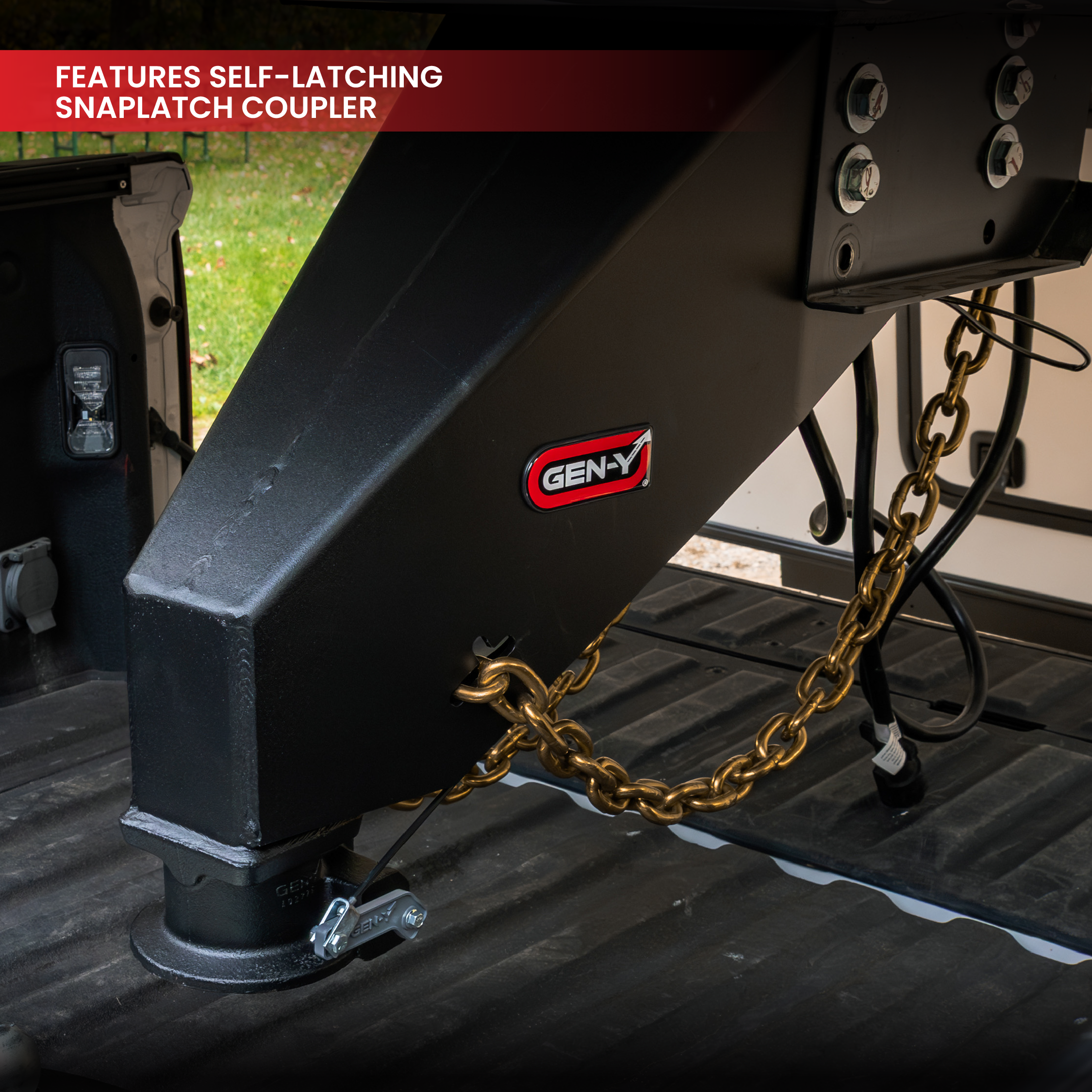 The NOMAD Fifth Wheel-to-Gooseneck Static Pin Box with SnapLatch Coupler