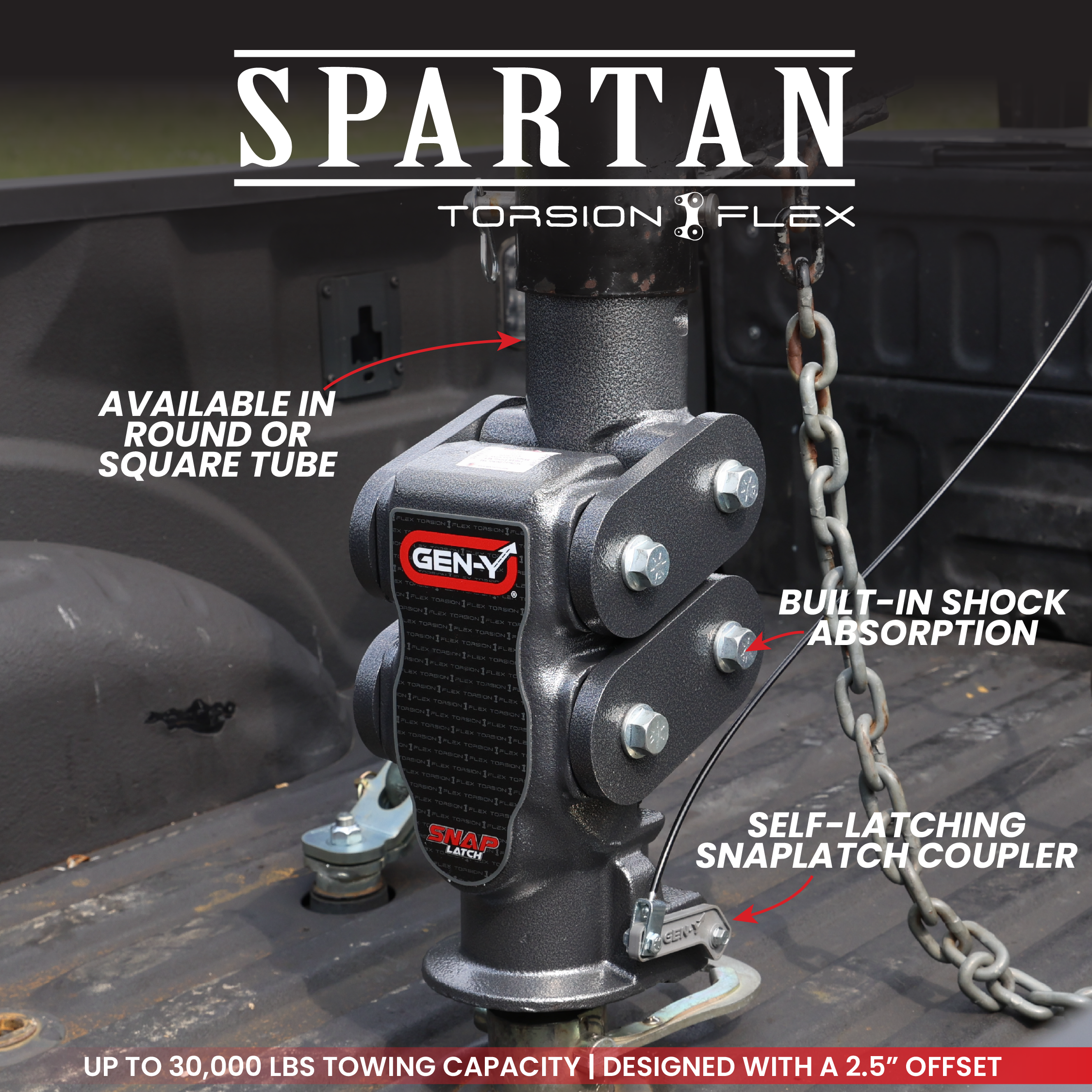 The SPARTAN (Torsion-Flex) Gooseneck Coupler with SnapLatch