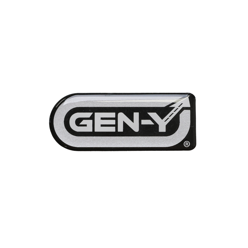GEN-Y silver monochrome domed decal, product photo (model GH-00499)